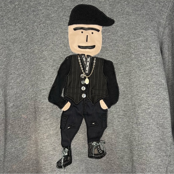 Dolce & Gabbana Sicilian Man Patch Crew Neck Sweatshirt Mens Small Gray #DGMEN - Picture 2 of 6